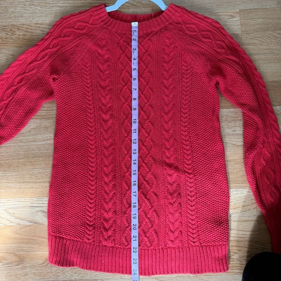 Women's Red Cable Knit Sweater Gap Size S - Picture 6 of 8